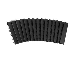 VEVOR Female Garage Floors Transition Edge Kit, 15 PCS Sturdy PP Interlocking Modular Garage Floor Edging Slip-resistant, Easy Assembly Compatible Only With VEVOR Upgraded 6-Lock Garage Mats, Black