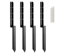 VEVOR Fence Post Anchor Repair Kit, 4 Pack Inner Diameter 2 x2 Inches Heavy Duty Steel Fence Post Support Stakes, Anchor Ground Spike for Repair Tilted, Broken Wood Fence Post
