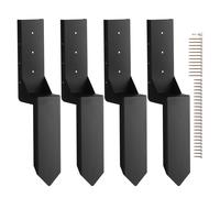 VEVOR Fence Post Anchor Repair Kit, 4 Pack Inner Diameter 3.5 x3.5 Inches Heavy Duty Steel Fence Post Support Stakes, Anchor Ground Spike for Repair T
