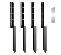 VEVOR Fence Post Anchor Repair Kit, 4 Pack Inner Diameter 2 x2 Inches Heavy Duty Steel Fence Post Support Stakes, Anchor Ground Spike for Repair Tilted, Broken Wood Fence Post