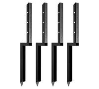 VEVOR Fence Post Anchor Repair Kit, 4 Pack Inner Diameter 2 x2 Inches Heavy Duty Steel Fence Post Support Stakes, Anchor Ground Spike for Repair Tilted, Broken Wood Fence Post