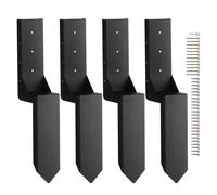 VEVOR Fence Post Anchor Repair Kit, 4 Pack Inner Diameter 3.5 x3.5 Inches Heavy Duty Steel Fence Post Support Stakes, Anchor Ground Spike for Repair