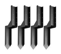 VEVOR Fence Post Anchor Repair Kit, 4 Pack Inner Diameter 3.5 x3.5 Inches Heavy Duty Steel Fence Post Support Stakes, Anchor Ground Spike for Repair T