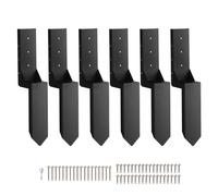 VEVOR Fence Post Anchor Repair Kit, 6 Pack Inner Diameter 3.5 x3.5 Inches Heavy Duty Steel Fence Post Support Stakes, Anchor Ground Spike for Repair Tilted, Broken Wood Fence Post, Enveloping