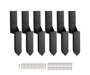 VEVOR Fence Post Anchor Repair Kit, 6 Pack Inner Diameter 3.5 x3.5 Inches Heavy Duty Steel Fence Post Support Stakes, Anchor Ground Spike for Repair