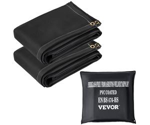 VEVOR Fire Blankets 2 Pack Welding Blankets 6' x 10' Fire Suppression Blanket 1022 F Flame Retardant Blanket Black Fire Emergency Blankets Fiberg