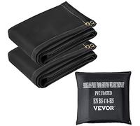 VEVOR Fire Blankets, 2 Pack Welding Blankets, 8' x 10' Fire Suppression Blanket, 1022°F Flame Retardant Blanket, Black Fire Emergency Blankets, Fiberglass Fire Retardant Blanket with 12 Brass Grommets