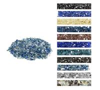 VEVOR Fire Glass, 10 LBS / 4.5 KG Fireplace Rocks, 1/2-Inch / 12.7 mm Reflective Firepit Glass Rock, High Luster & Smokeless Stone Landscaping for Fire Pit Table, Cobalt Blue + Aqua Blue + Clear