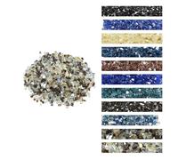 VEVOR Fire Glass, 10 LBS / 4.5 KG High-Temperature Resistant Fireplace Rocks, 1/2-Inch / 12.7 mm Reflective Firepit Glass Rock, High Luster Stone Landscaping for Fire Pit Table, Copper + Clear + Gold