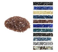 VEVOR Fire Glass, 10 LBS / 4.5 KG High-Temperature Resistant Fireplace Rocks, 1/4-Inch / 6.35 mm Reflective & Smokeless Firepit Glass Rock, High Luster Stone Landscaping for Fire Pit Table, Copper