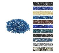 VEVOR Fire Glass, 10LBS / 4.5KG High-Temperature Resistant Fireplace Rocks, 1/2-Inch / 12.7 mm Reflective & Smokeless Firepit Glass Rock, High Luster Stone Landscaping for Fire Pit Table, Pacific Blue