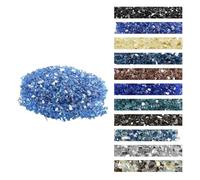 VEVOR Fire Glass, 10LBS / 4.5KG High-Temperature Resistant Fireplace Rocks, 1/4-Inch / 6.35 mm Reflective & Smokeless Firepit Glass Rock, High Luster Stone Landscaping for Fire Pit Table, Cobalt Blue