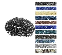 VEVOR Fire Glass, 20 LBS / 9.0 KG High-Temperature Resistant Fireplace Rocks, 1/2-Inch / 12.7 mm Reflective & Smokeless Firepit Glass Rock, High Luster Stone Landscaping for Fire Pit Table, Black