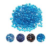 VEVOR Fire Glass, 20 lbs / 9.0 kg High-Temperature Resistant Fireplace Rocks, 3/4-Inch / 19.05 mm Reflective Firepit Glass Beads, High Luster Stone Landscaping for Fire Pit Table, Caribbean Blue