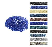 VEVOR Fire Glass, 20LBS / 9KG High-Temperature Resistant Fireplace Rocks, 1/2-Inch / 12.7 mm Reflective & Smokeless Firepit Glass Rock, High Luster Stone Landscaping for Fire Pit Table, Cobalt Blue