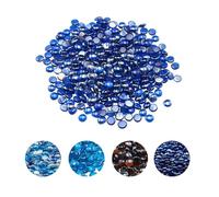 VEVOR Fire Glass, 20LBS / 9KG High-Temperature Resistant Fireplace Rocks, 3/4-Inch / 19.05 mm Reflective & Smokeless Firepit Glass Beads, High Luster Stone Landscaping for Fire Pit Table, Cobalt Blue