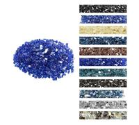 VEVOR Fire Glass, 35LBS / 15.88KG High-Temperature Resistant Fireplace Rocks, 1/2-Inch / 12.7mm Reflective & Smokeless Firepit Glass Rock, High Luster Stone Landscaping for Fire Pit Table, Cobalt Blue