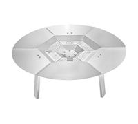 VEVOR Fire Pit Heat Deflector for Solo Stove Yukon, 635 mm Bonfire Round for Wood Burning Fire Pit, 304 Stainless Steel Heat Diffuser, Detachable Burner Cover Camping Accessories