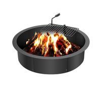 VEVOR Fire Pit Ring, Fire Pit Insert with Barbecue Fire Ring, 35-In Outer/31-In Inner Diameter, 8.5in Height, Carbon Steel Liner DIY Campfire Ring above/In-Ground, for Outdoor Camping, Bonfires