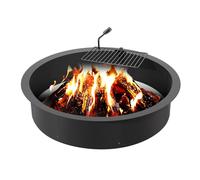 VEVOR Fire Pit Ring, Fire Pit Insert with Barbecue Fire Ring, 40-In Outer/36-In Inner Diameter, 8.5in Height, Carbon Steel Liner DIY Campfire Ring above/In-Ground, for Outdoor Camping, Bonfires