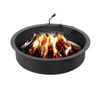 VEVOR Fire Pit Ring, Fire Pit Insert with Barbecue Fire Ring, 40-In Outer/36-In Inner Diameter, 8.5in Height, Carbon Steel Liner DIY Campfire Ring above/In-Ground, for Outdoor Camping, Bonfires