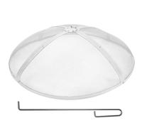 VEVOR Fire Pit Spark Screen Round 30", Reinforced Heavy Duty Steel Metal Cover, Outdoor Firepit Lid, Easy-Opening Top Screen Covers Round with Ring Ha