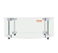 VEVOR Fire Pit Wind Guard, 740 x 214mm Round Glass Flame Shield, 6mm Thick Fire Table Accessory, Clear Tempered Glass Flame Guard for Propane, Gas, Ou