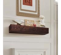 VEVOR Fireplace Mantel, 60" x 8" x 6", 50 lbs Weight Capacity, Natural Wood Mantel for Over Fireplace, Wall Mounted Floating Farmhouse Shelf, Handcrafted Fireplace Mantel for Wall Decor, Rustic Brown