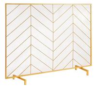 VEVOR Fireplace Screen Single Panel, Sturdy Iron Mesh Fireplace Screen, 980(L) x758(H)MM Spark Guard Cover, Simple Installation, Free Standing Fire Fe