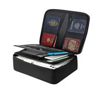 VEVOR Fireproof Document Box, 1832 ℉ Heat Insulated Fireproof & Waterproof Box with Lock, Portable Multi-Layer Home Office Travel File Storage Organizer, for Passports, Important Documents, Files