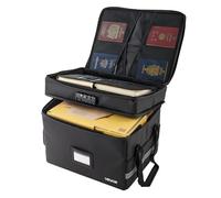 VEVOR Fireproof Document Box, 1832 ℉ Heat Insulated Fireproof & Waterproof Box with Lock, Portable Two-Layer File Storage Organizer Home Office Travel Use, for Passports, Important Documents, Files
