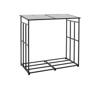 VEVOR Firewood Rack with Sloped Roof, 4 ft Outdoor Firewood Holder, 1/4 Cord Log Storage Shed, 660lb Max Weight Capacity, Powder-Coated Metal Wood Storage Rack for Fireplace Deck Backyard Garden