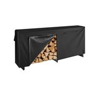 VEVOR Firewood Rack with Waterproof Cover, 8 ft Outdoor Firewood Holder, 1/2 Cord Storage Metal Log Holder, 660lb Max Weight Capacity, Top Covered, Powder-Coated Wood Storage Rack for Fireplace Deck