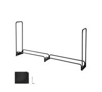 VEVOR 8 ft Outdoor Firewood Rack with Cover 1/2 Cord Storage Metal Log Holder