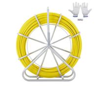 Vevor Fish Tape Fiberglass, 1/4 Inch, 425 Ft, Duct Rodder Fishtape Wire Puller, Cable Running Rod With Steel Reel Stand