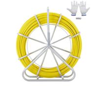 Vevor Fish Tape Fiberglass, 656 Ft, 1/4 Inch, Duct Rodder Fishtape Wire Puller, Cable Running Rod With Steel Reel Stand