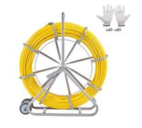 Vevor Fish Tape Fiberglass, 656 Ft, 5/16 In, Duct Rodder Fishtape Wire Puller, Cable Running Rod With Steel Reel Stand