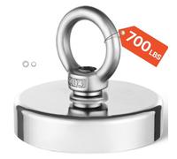 VEVOR Fishing Magnet, 700 LBS/318 Kg Pulling Force Super Strong Neodymium Fishing Magnet, Rare Earth Magnet with Handle Diameter 2.36 in/60 mm for Retrieving in River, Magnetic Fishing, Heavy Hanging