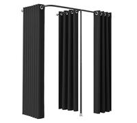 VEVOR Fitting Room, Portable Changing Room with Thick Polyester Curtains, Double Dressing Rooms with Partition Curtains, for Boutique, Mall, Studio, Tailor's Store & Office 79 x 39 x 79 in (Black)