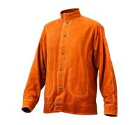 VEVOR Flame-Resistant Welding Jacket - XL Size, Heavy Duty Cowhide Leather Welding Jacket, Waterproof Heat-Resistant Safety Jacket with Snap Buttons, 4 Pockets & Adjustable Cuffs for Welder Steelworks