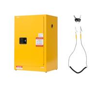 VEVOR Flammable Cabinet, 23.2 x 18.1 x 35.4 Inch, 13 Gallon Flammable Storage Cabinet with Adjustable Shelf, Cold-Rolled and Galvanized Steel Fire Cabinets, for Commercial Industrial Home Use, Yellow
