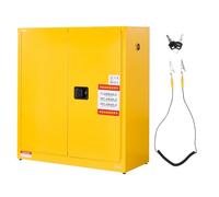 VEVOR Flammable Cabinet, 43.0 x 18.1 x 46.4 Inch, 29 Gallon Flammable Storage Cabinet with Adjustable Shelf, Cold-Rolled and Galvanized Steel Fire Cabinets, for Commercial Industrial Home Use, Yellow