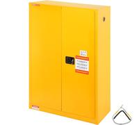 VEVOR Flammable Safety Cabinet, 45 Gal, Cold-Rolled Steel Flammable Liquid Storage Cabinet, 42.9 x 18.1 x 65.2 in Explosion Proof with 2 Adjustable Shelves 2 Manual Doors for Industrial Use, Yellow