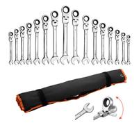 Vevor Flex-Head Ratcheting Wrench Set, 30-Piece Sae And Metric, 72 Teeth, Cr-V Steel Ratchet Flexible Combination Wrench