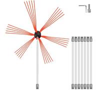 VEVOR Flexible Chimney Cleaning Rods, 792.5 cm Chimney Sweep Rods, Nylon Sooteater Chimney Cleaning Kit, Flexible Brush Head Chimney Sweeping Rods Eas
