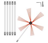 Vevor Flexible Chimney Sweep Rods, 20Ft Chimney Cleaning Kit, Nylon Sooteater Chimney Cleaning Kit Flexible Brush Head