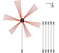 VEVOR Flexible Chimney Sweep Rods 20FT Chimney Cleaning Kit Nylon Sooteater Flexible Brush Head Chimney Sweeping Rods Easy Connecting Chimney Brush with 6 White Rods Chimney Sweep Kit