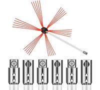 VEVOR Flexible Chimney Sweep Rods 23FT Chimney Cleaning Kit Nylon Sooteater Chimney Cleaning Kit Flexible Brush Head Chimney Sweeping Rods Easy Connecting Chimney Brush With 7 White Rods