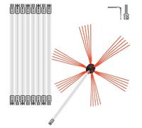 Vevor Flexible Chimney Sweep Rods 30Ft Chimney Cleaning Kit Nylon Sooteater Chimney Cleaning Kit Flexible Brush Head