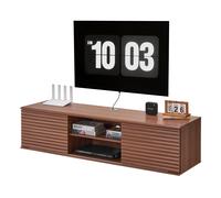VEVOR Floating TV Stand, 60" Wall Mount Entertainment Center with Adjustable Shelf & Sliding Doors